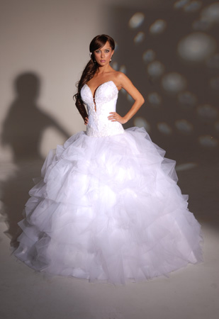 Orifashion HandmadeRomantic Sexy Style Silk Tulle Bridal Gown_SW
